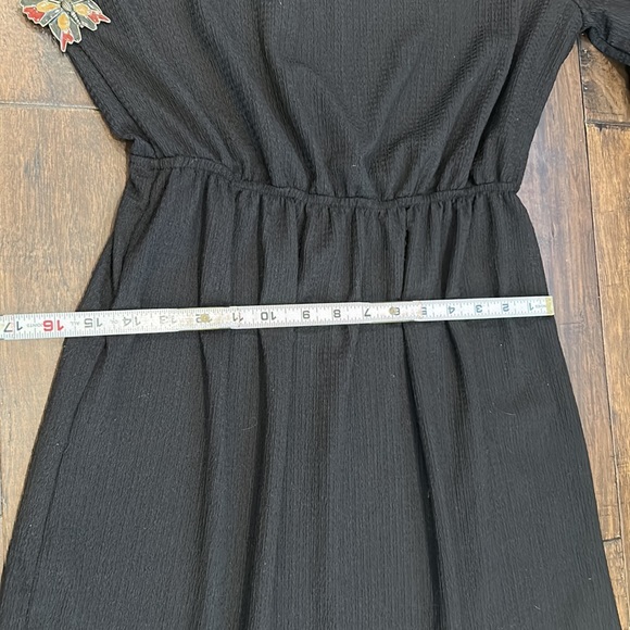 Solid Black Boho Square Neck Long Sleeve Flounce Maxi Dress - Picture 16 of 16